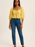 Nikki's Beach House Boutique Yellow 3/4 Sleeve Blouse Size S - photo 2