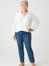 Lou & Grey for LOFT 100% Lyocell Ivory White Long Sleeve Blouse Size L - photo 2