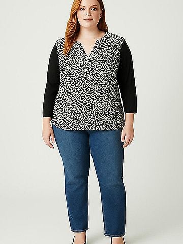 Kensie 3/4 Sleeve Blouse (view 2)