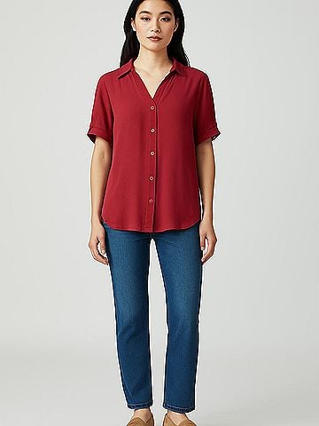 Adrianna Papell Short Sleeve Blouse (view 2)