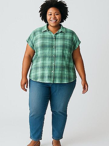Allegra K Short Sleeve Blouse (view 2)