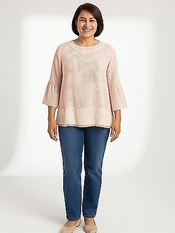 Soho JEANS NEW YORK & COMPANY 3/4 Sleeve Blouse (view 2)