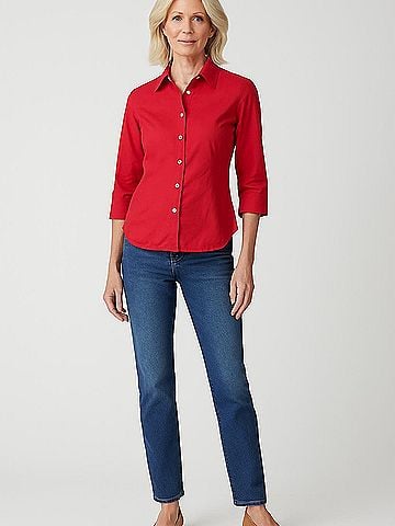 Newport News 3/4 Sleeve Silk Top (view 2)