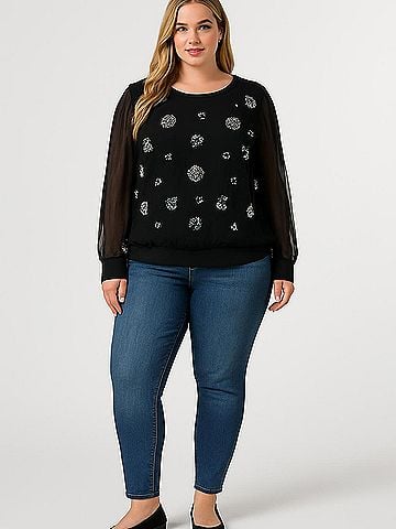 Milly Long Sleeve Silk Top (view 2)