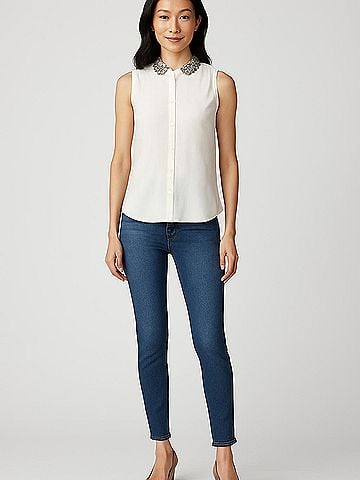 Elizabeth and James Sleeveless Silk Top (view 2)