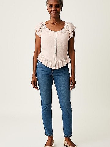 LA Hearts Short Sleeve Blouse (view 2)
