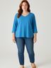 Susan Graver Blue 3/4 Sleeve Top Size L - photo 2
