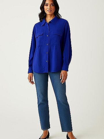 Moda International Long Sleeve Silk Top (view 2)