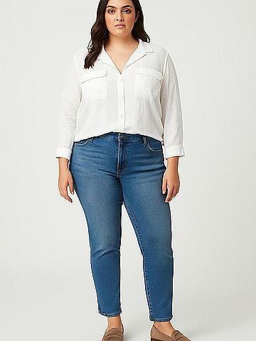 Zara TRF 3/4 Sleeve Button-Down Shirt (view 2)