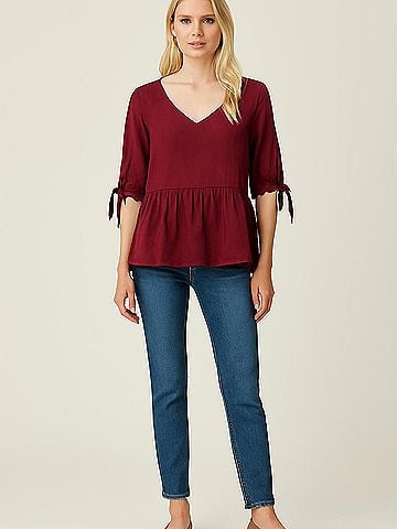 Paper Crown 3/4 Sleeve Blouse (view 2)