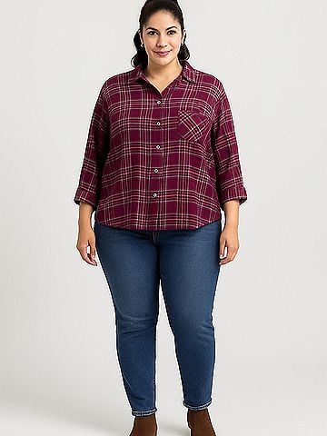 Aeropostale 3/4 Sleeve Button-Down Shirt (view 2)
