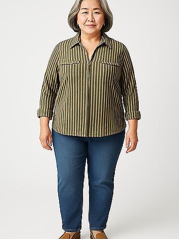 Anne Klein 3/4 Sleeve Button-Down Shirt (view 2)