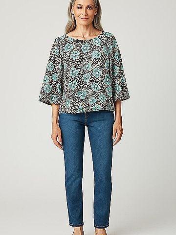 Elizabeth and James 3/4 Sleeve Blouse (view 2)
