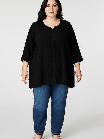Woman Within 3/4 Sleeve Blouse (view 2)