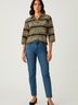 Chico's Design Stripes Tan Gray 3/4 Sleeve Blouse Size Sm (0) - photo 2