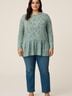 LOGO by Lori Goldstein Blue Long Sleeve Blouse Size 1X - photo 2