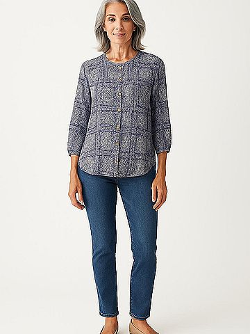 Akemi + Kin 3/4 Sleeve Blouse (view 2)