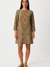 J.Crew Collection 100% Silk Paisley Brown Casual Dress Size 0 - 1 - photo 2