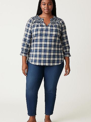 Talbots 3/4 Sleeve Button-Down Shirt (view 2)