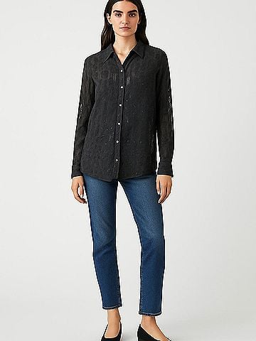 Equipment Long Sleeve Silk Top (view 2)