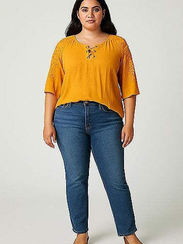 New York Laundry 3/4 Sleeve Blouse (view 2)