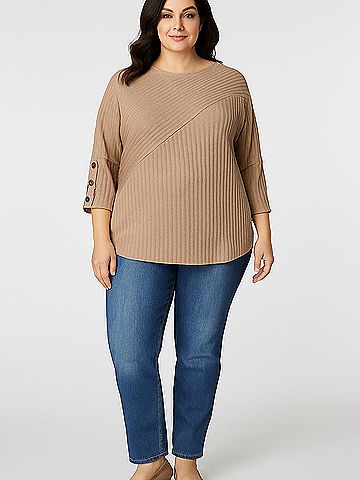 Perseption Concept 3/4 Sleeve Top (view 2)