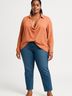 Haute Hippie 100% Silk Orange Long Sleeve Turtleneck Size L - photo 2
