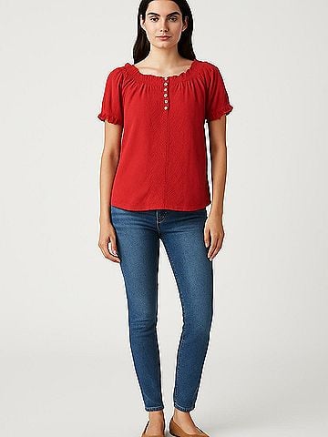 Lauren by Ralph Lauren Short Sleeve Blouse (view 2)