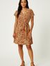 Veronica M. Print Tan Cocktail Dress Size M - photo 2