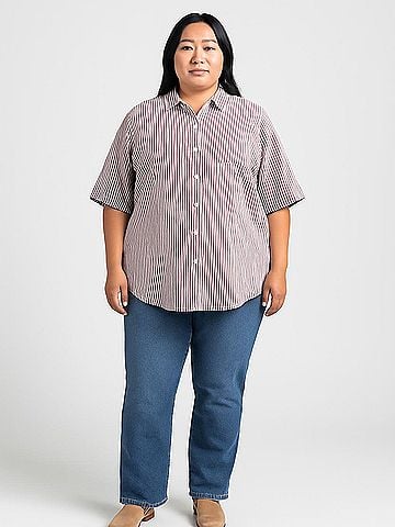 Woman Within Short Sleeve Button-Down Shirt (view 2)