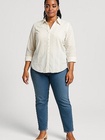 DressBarn 3/4 Sleeve Button-Down Shirt (view 2)