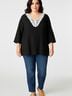 PREMISE Black 3/4 Sleeve Blouse Size XXL - photo 2