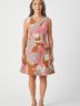 Boden 100% Cotton Print Orange Cocktail Dress Size 2 (petite) - photo 2