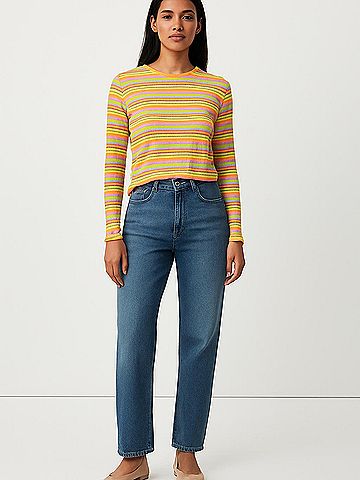 Solid & Striped Long Sleeve Top (view 2)