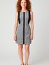 Armani Exchange 100% Cotton Houndstooth Gray Cocktail Dress Size 2 - photo 2