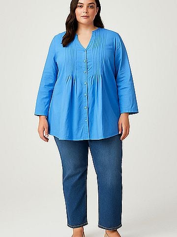 Woman Within 3/4 Sleeve Button-Down Shirt (view 2)