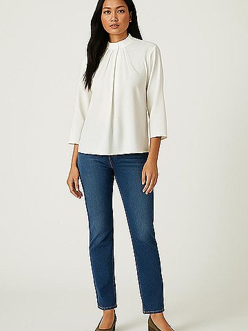 J. McLaughlin 3/4 Sleeve Blouse (view 2)