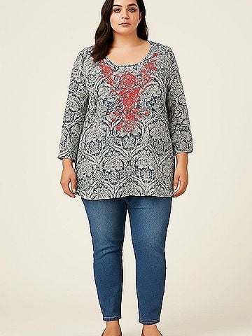 Solitaire 3/4 Sleeve Blouse (view 2)