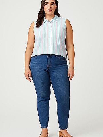 L.L.Bean Sleeveless Button-Down Shirt (view 2)