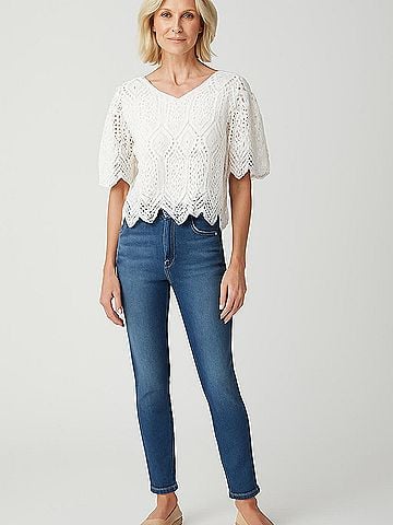 Solitaire 3/4 Sleeve Blouse (view 2)