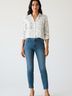 Fortune + Ivy 100% Polyester Print Ivory White 3/4 Sleeve Blouse Size M - photo 2