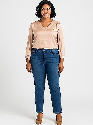Allegra K 3/4 Sleeve Blouse (view 2)
