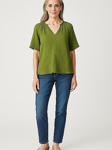 Candace Cameron Bure Short Sleeve Blouse (view 2)