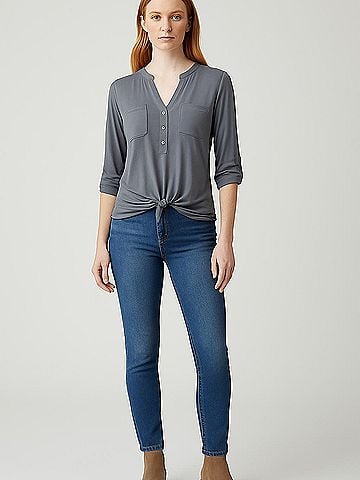 Anne Klein Short Sleeve Blouse (view 2)