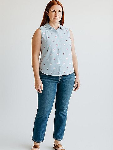 St. John's Bay Sleeveless Button-Down Shirt (view 2)