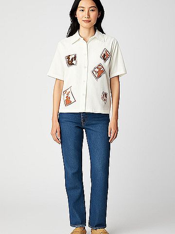 Bershka Short Sleeve Button-Down Shirt (view 2)