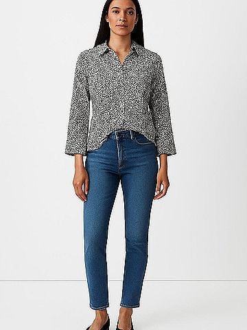 Talbots 3/4 Sleeve Button-Down Shirt (view 2)