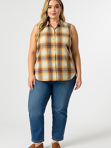 Guess Jeans Sleeveless Button-Down Shirt (view 2)