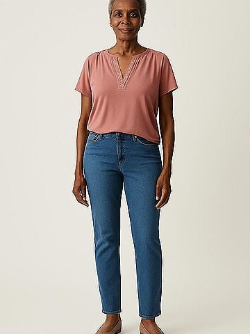 Jones New York Signature Short Sleeve Blouse (view 2)