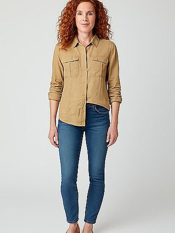 Ann Taylor 3/4 Sleeve Button-Down Shirt (view 2)